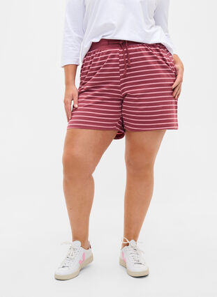 Shorts aus Baumwolle mit Taschen, Apple Butter Stripe, Model image number 1