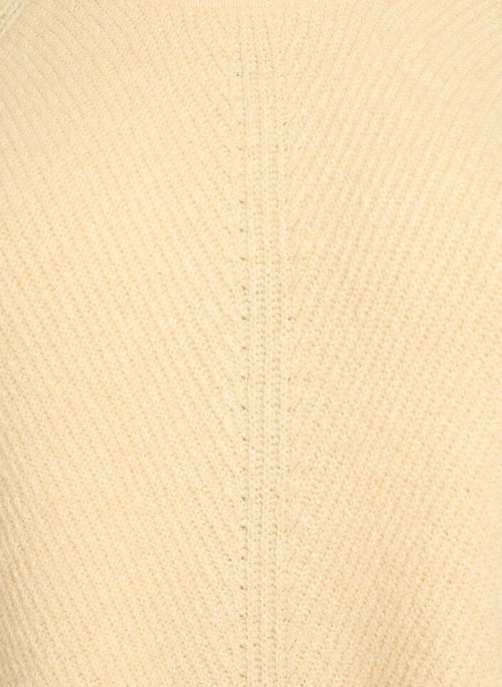 Strickpullover mit diagonalem Muster und Raglanärmeln, Gelb, Packshot image number 2