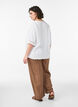 Hose aus Leinen und Viskose mit weitem Bein, Braun, Model image number 1