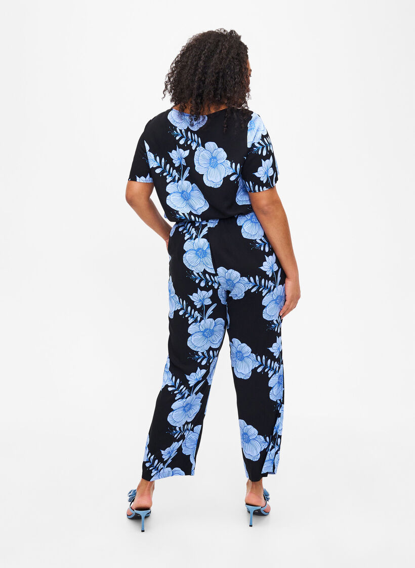 Hose mit hohem Bund aus Viskose, Schwarz, Model image number 1