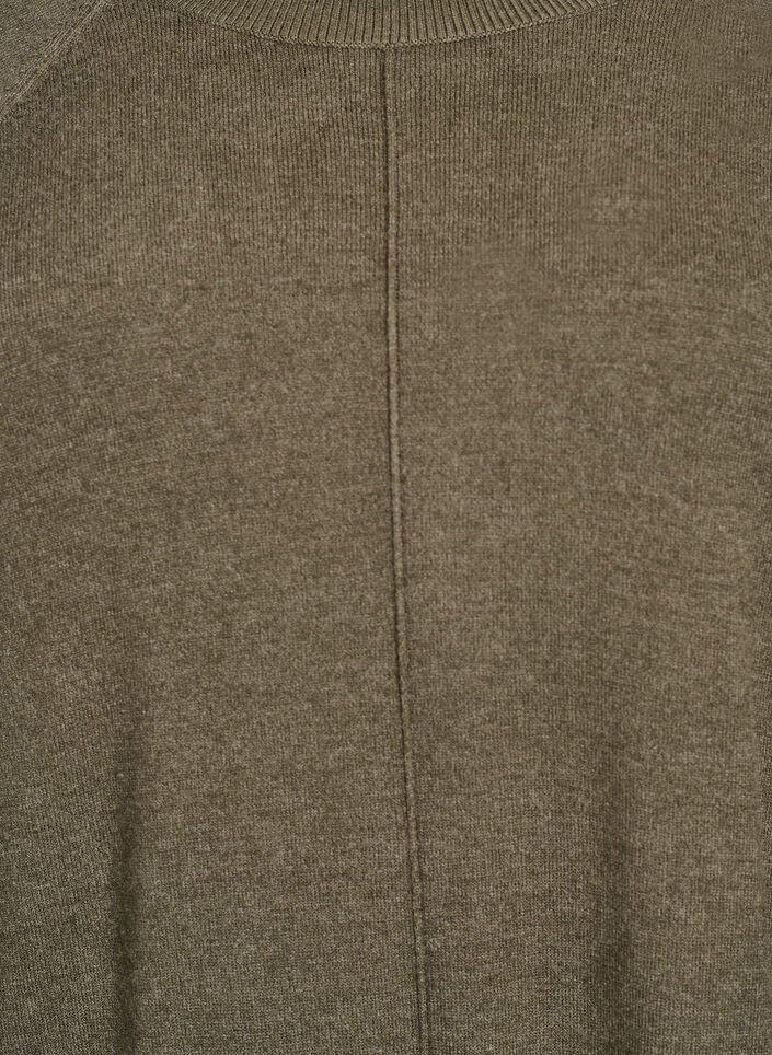 Strickkleid mit Raglanärmeln und Mittelnaht, Grün, Packshot image number 2