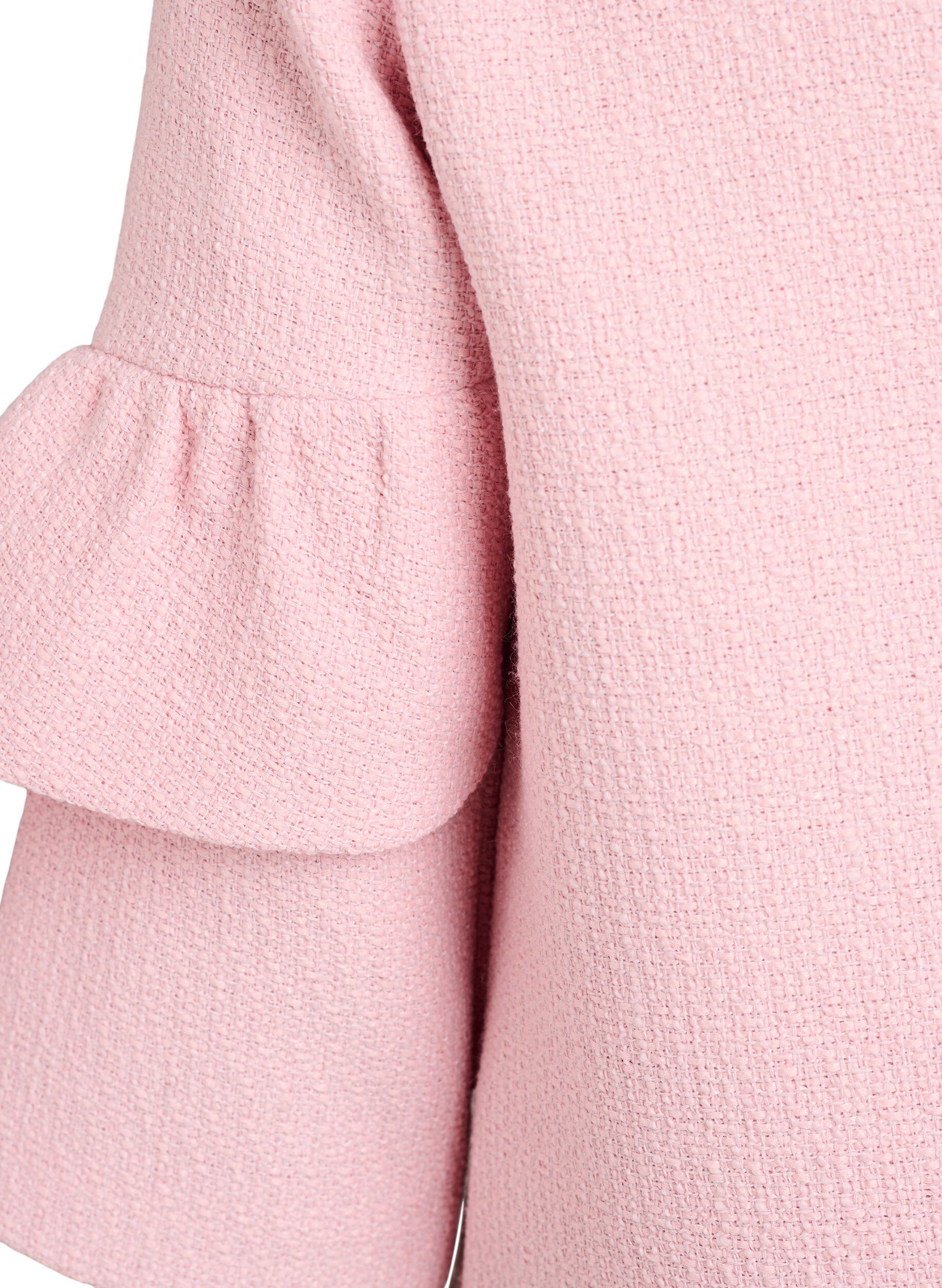 ZizziJacke aus Boucl&eacute; mit R&uuml;schendetails, Pink, Packshot image number 4