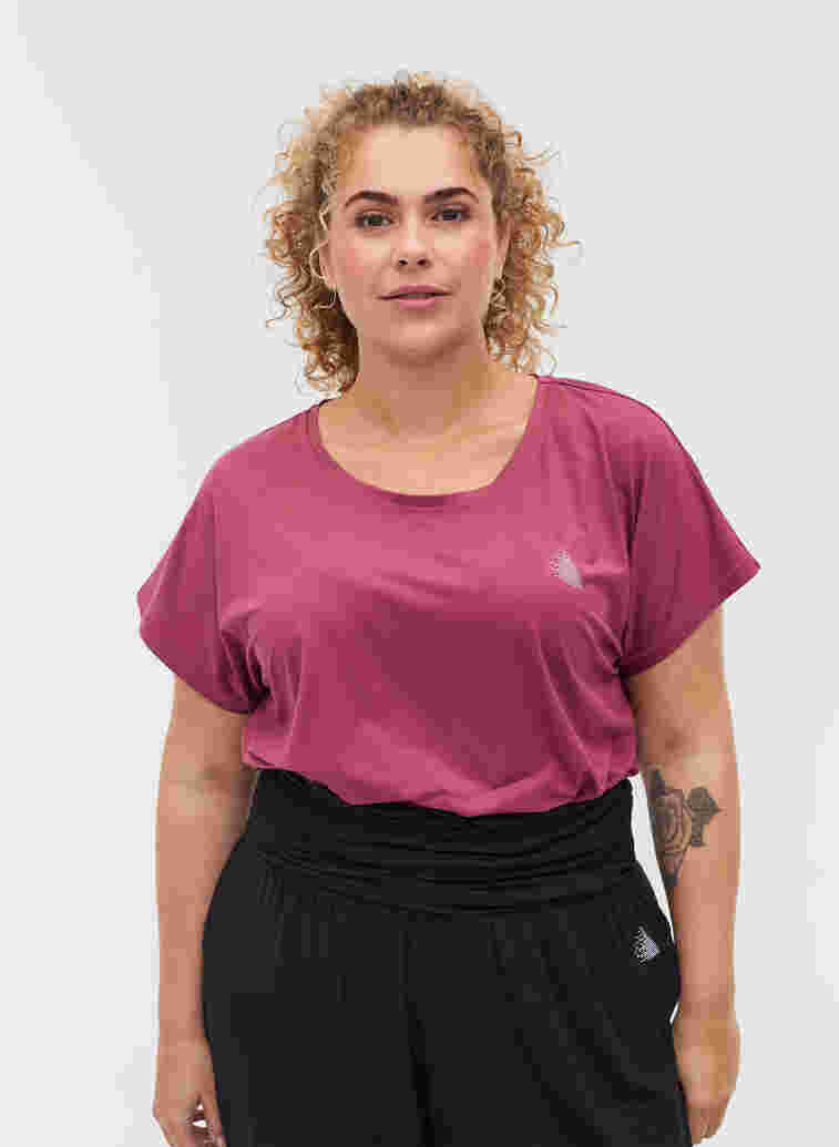 Einfarbiges Trainings-T-Shirt, Violet Quartz, Model