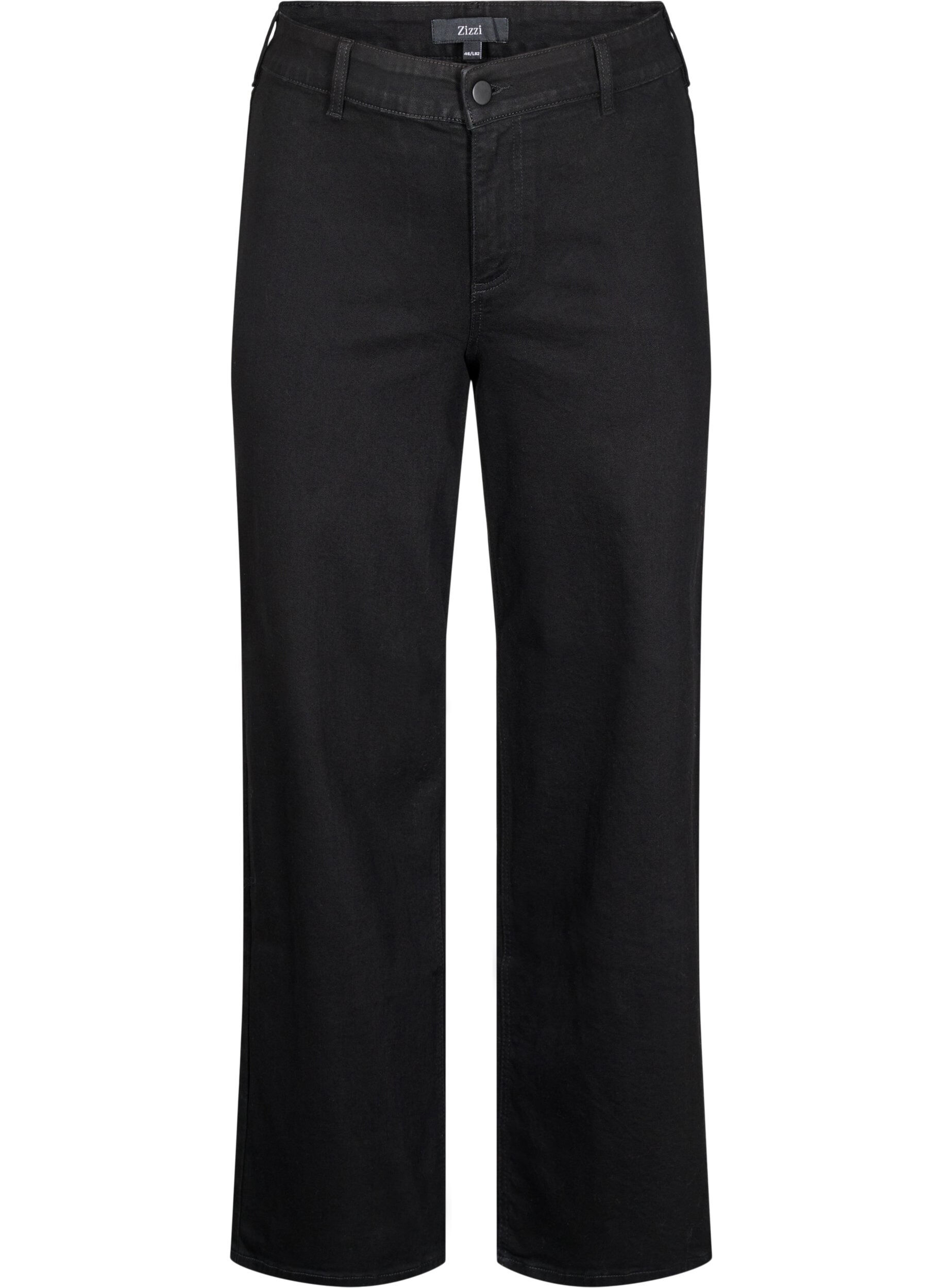ZizziJeans mit hoher Taille und weitem Bein, Schwarz, Packshot image number 0