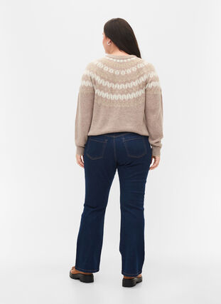Ellen Bootcut-Jeans mit hoher Taille, Unwashed, Model image number 1