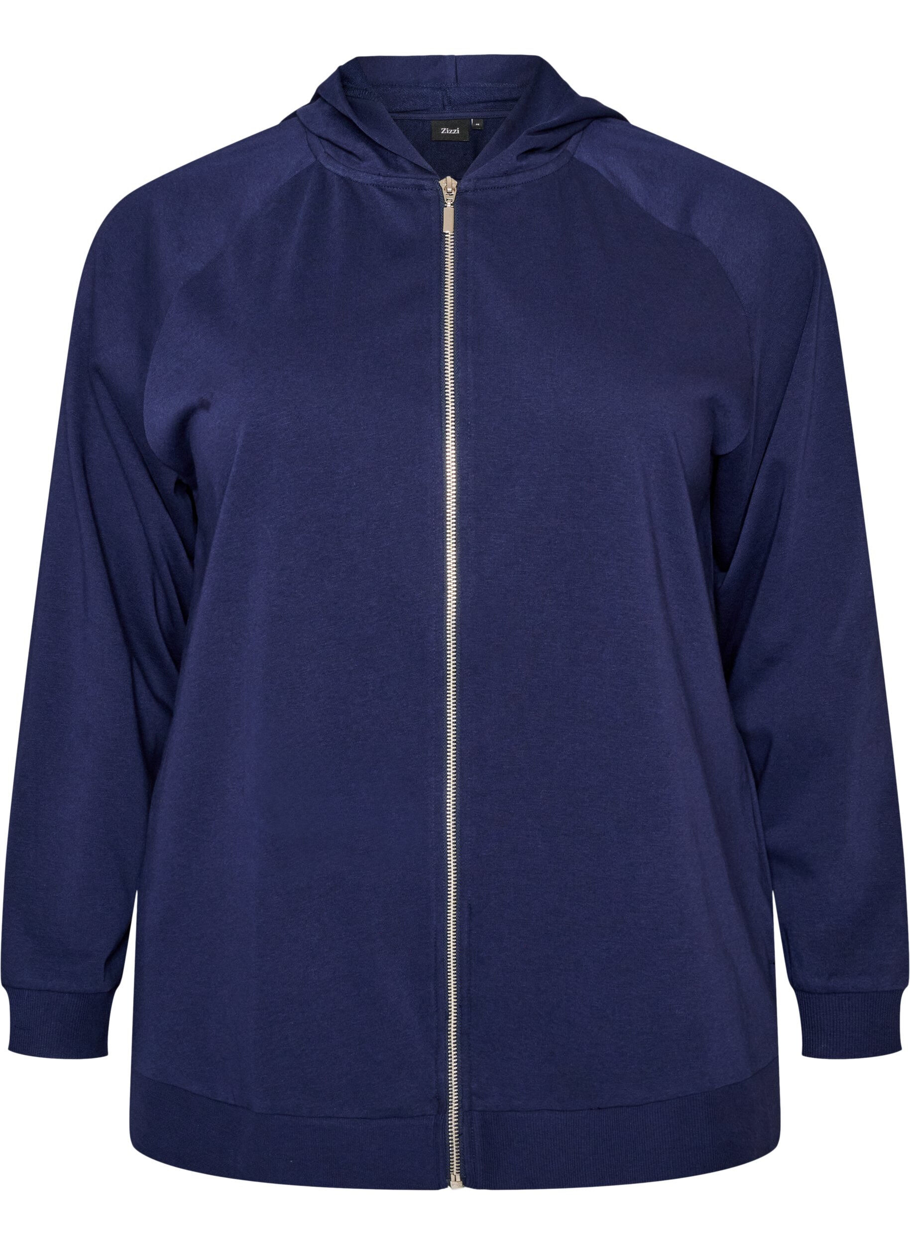 ZizziSweat-Cardigan mit Kapuze und Taschen, Blau, Packshot image number 0