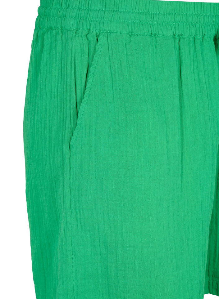 Kurze Hosen mit Taschen aus Baumwoll-Musselin, Jolly Green, Packshot image number 2