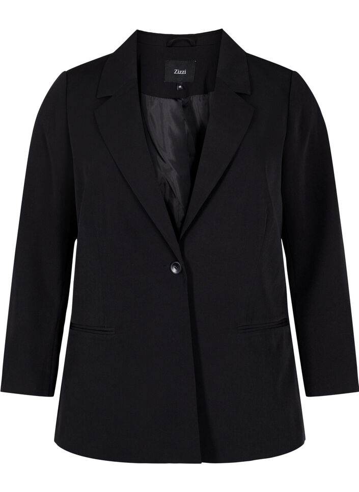 Blazer mit Ein-Knopf-Verschluss, Black, Packshot image number 0