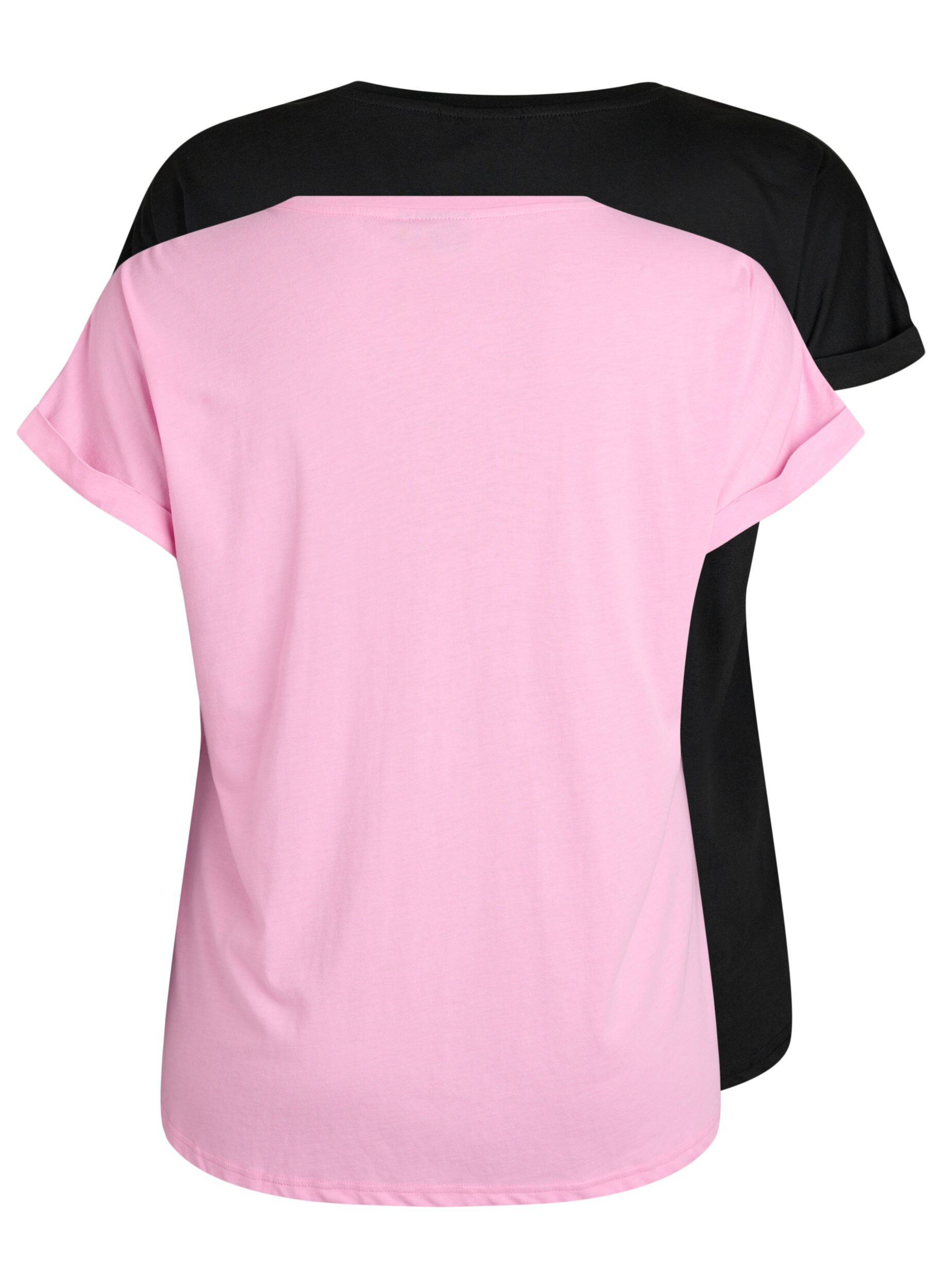 Zizzi2er-Pack kurz&auml;rmlige T-Shirts, Pink, Packshot image number 1
