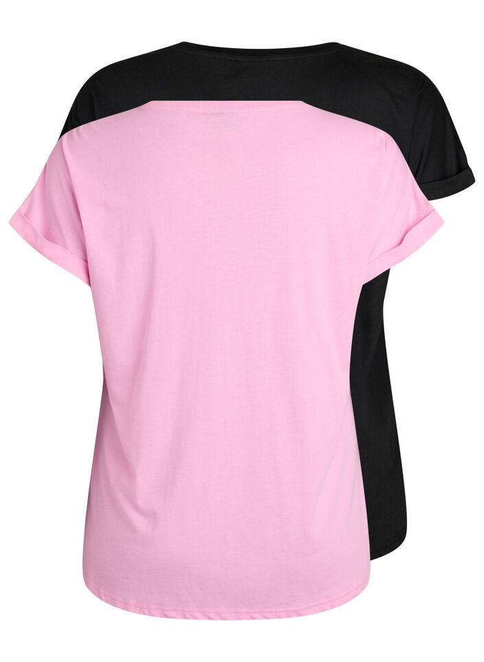2er-Pack kurz&auml;rmlige T-Shirts, Pink, Packshot image number 1