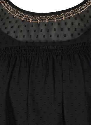 Strukturierte Bluse mit Stickerei, Black, Packshot image number 2