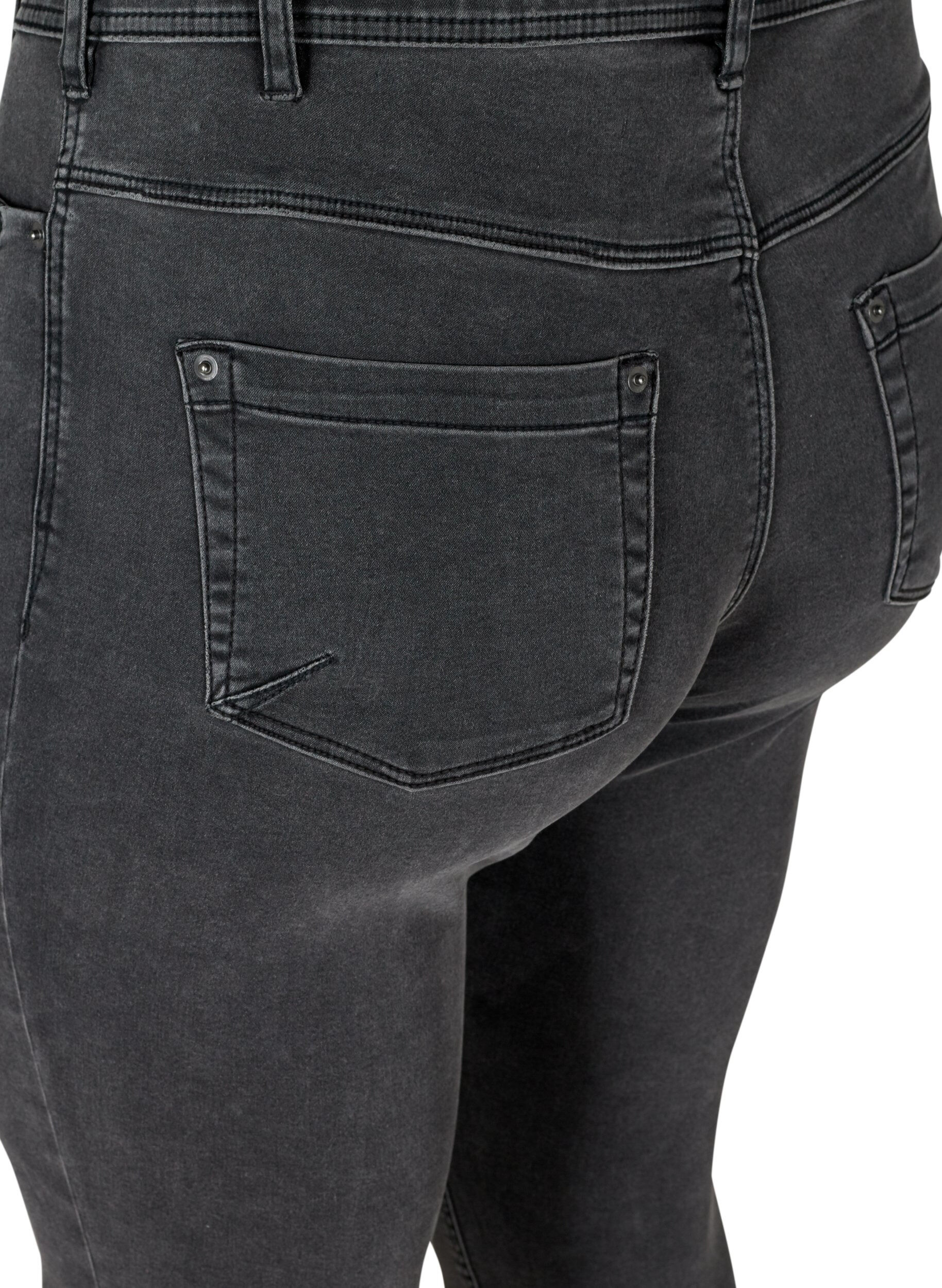 ZizziCropped Amy Jeans mit Rei&szlig;verschluss, Grau, Packshot image number 3