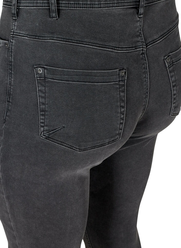 Kurze Amy Jeans mit Reißverschlussdetail., Grau, Packshot image number 3