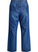 High-Waist-Jeans in gerader Passform mit Strasssteinen, Blau, Packshot image number 1