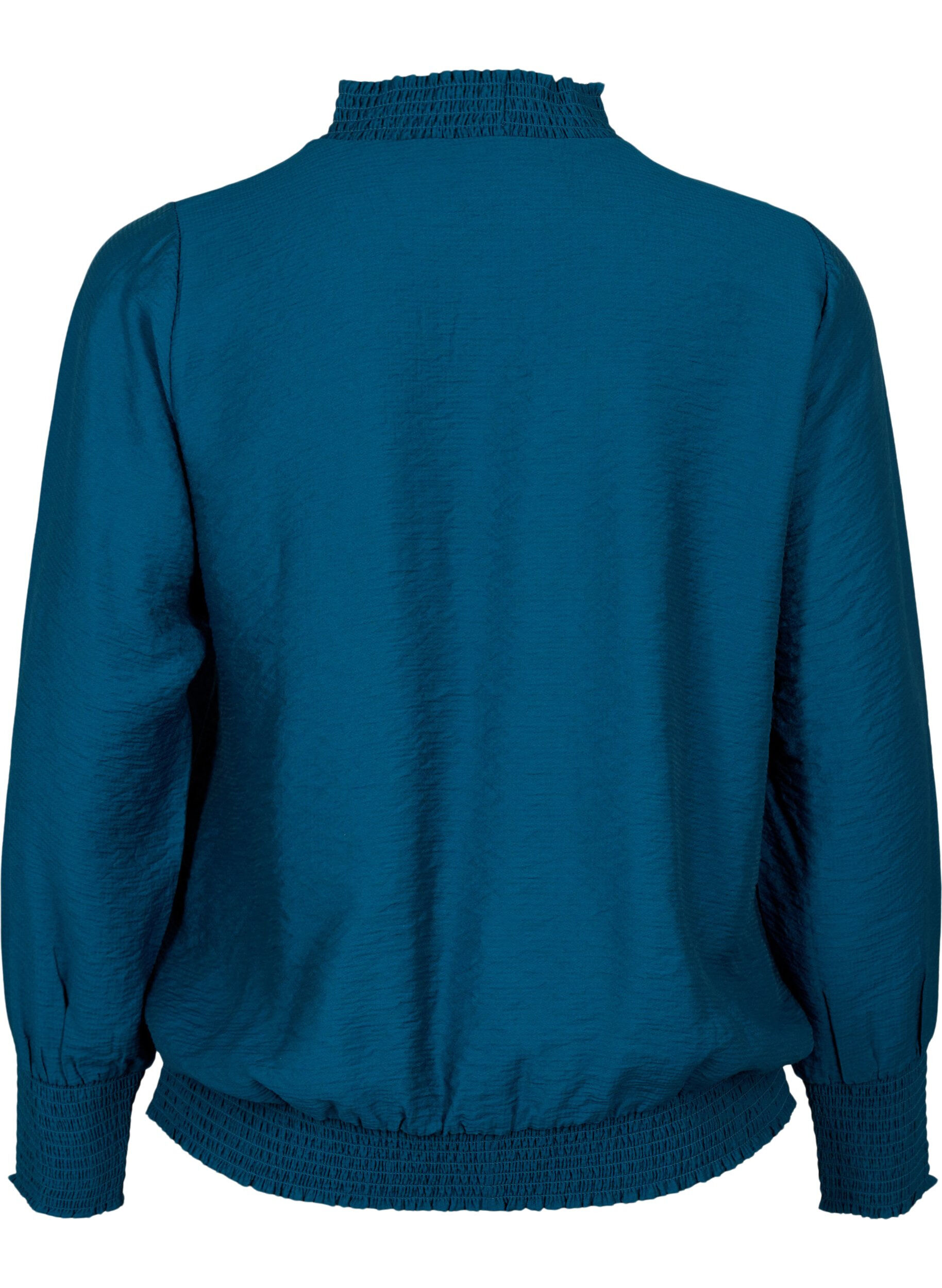 ZizziViskose Bluse mit Sch&uuml;rze, Reflecting Pond, Packshot image number 1