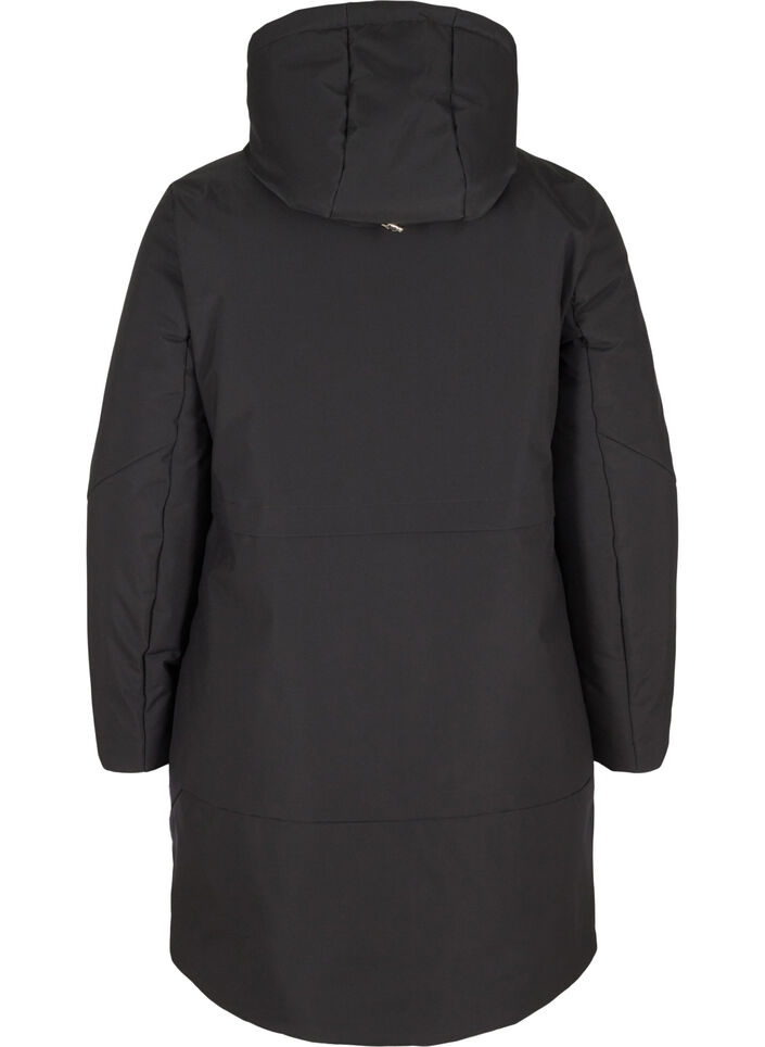 Winterjacke mit verstellbarer Taille, Schwarz, Packshot image number 1
