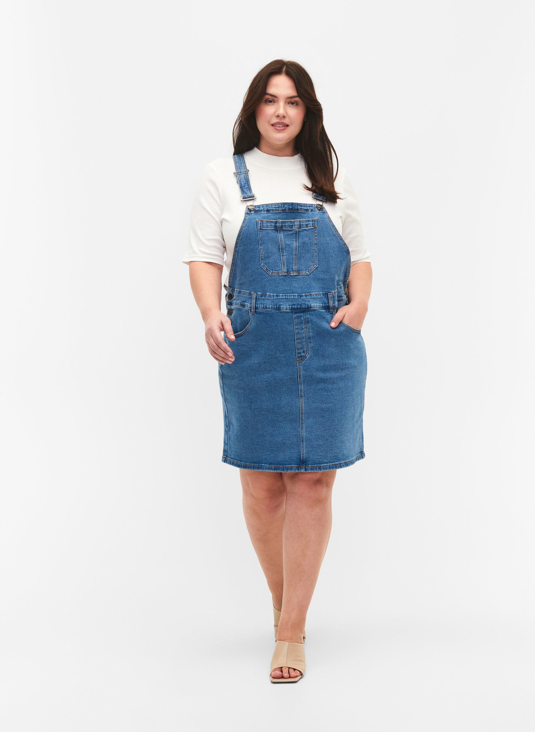 ZizziDenim Dungarees Kleid, Blau, Model image number 1