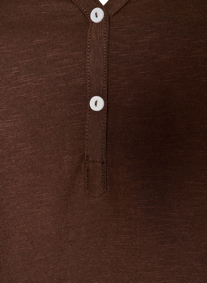 T-Shirt mit Knopfleiste, Braun, Packshot image number 2