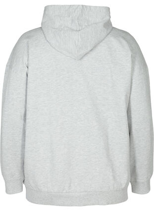 Sweat-Cardigan mit Reißverschluss und Kapuze, Light Grey Melange, Packshot image number 1