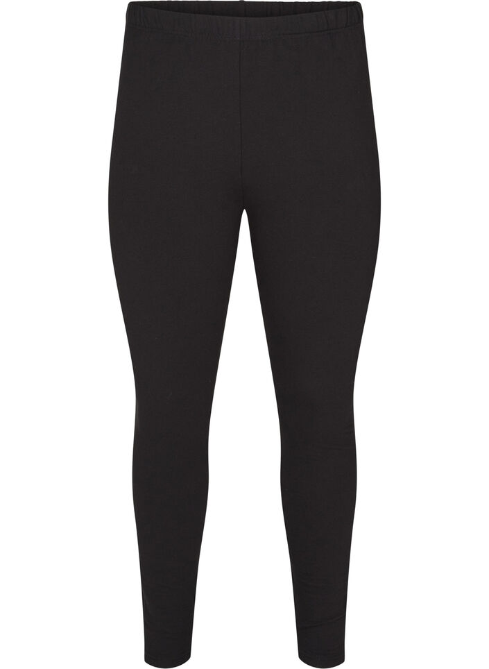 Gef&uuml;tterte Baumwollleggings., Schwarz, Packshot image number 0
