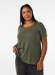 Unifarbenes Basic-T-Shirt aus Baumwolle, Gr&uuml;n, Model image number 0