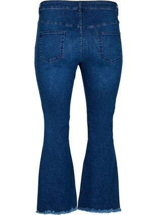 Ellen-Bootcut-Jeans, ungesäumt, Blue denim, Packshot image number 1