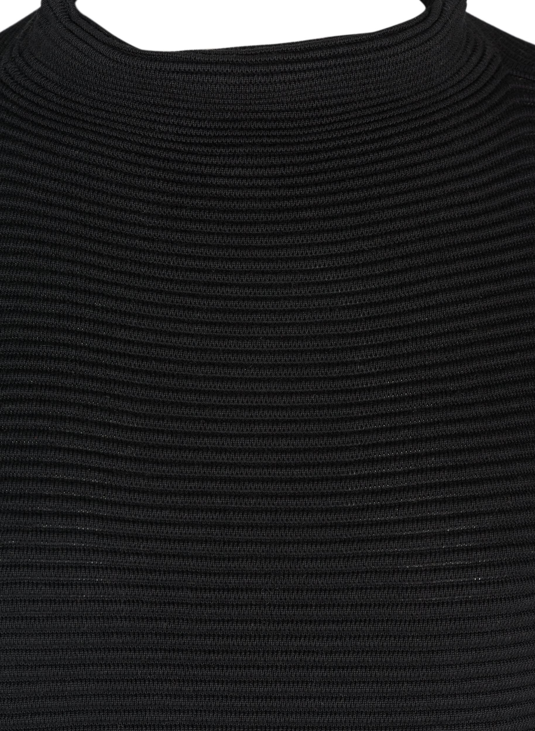 ZizziStrickkleid mit kurzen &Auml;rmeln, Black, Packshot image number 2