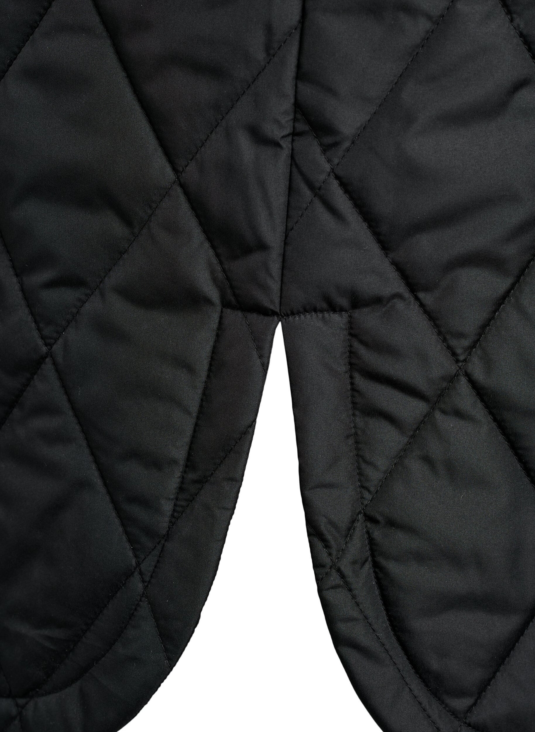ZizziLange Steppweste mit Druckkn&ouml;pfen, Schwarz, Packshot image number 4