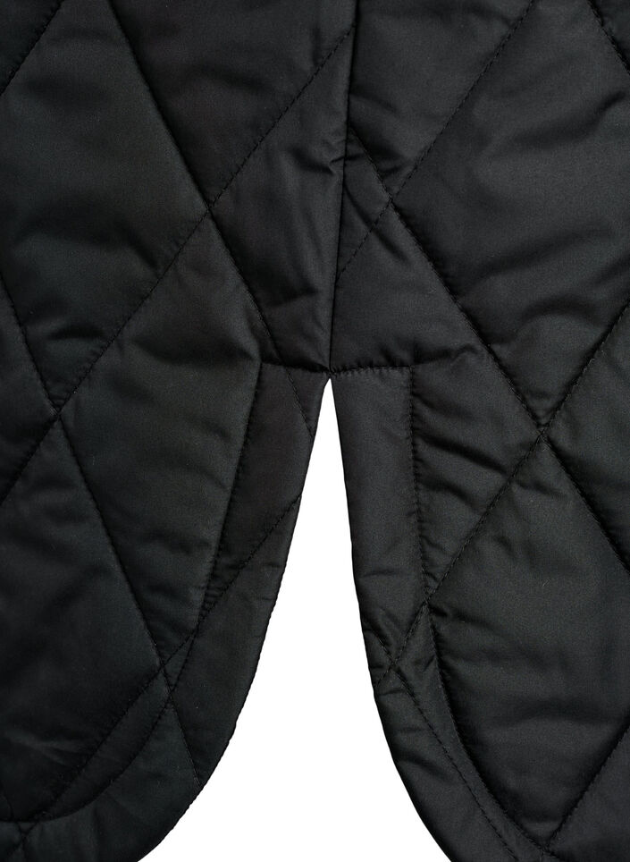 Lange Steppweste mit Druckkn&ouml;pfen, Schwarz, Packshot image number 4