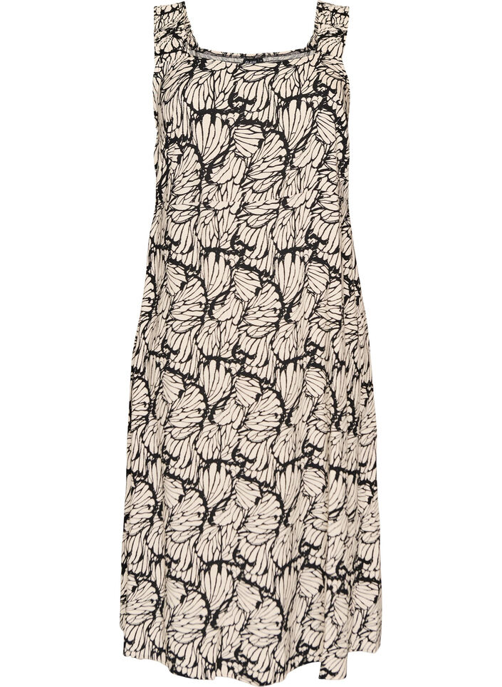 Sommerkleid mit breiten Tr&auml;gern, Schwarz, Packshot image number 0