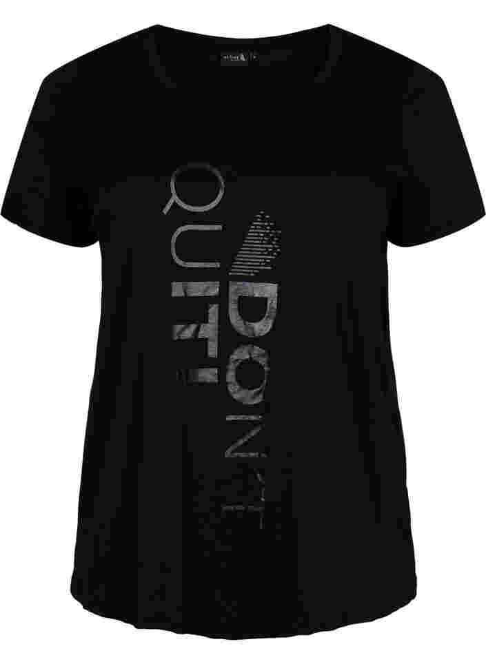 Trainings-T-Shirt mit Print, Black Don't Quit , Packshot image number 0
