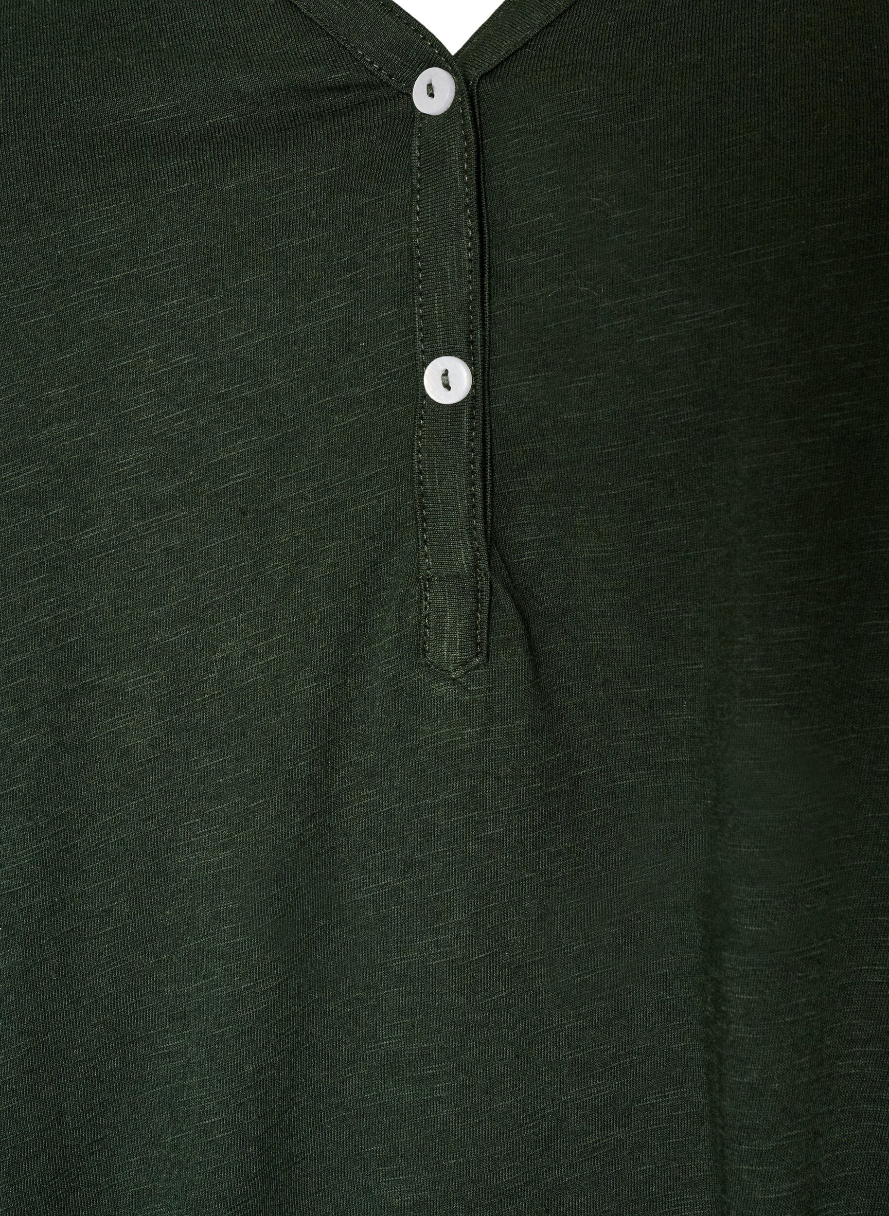 ZizziLangarmshirt mit V-Ausschnitt und Kn&ouml;pfen, Gr&uuml;n, Packshot image number 2
