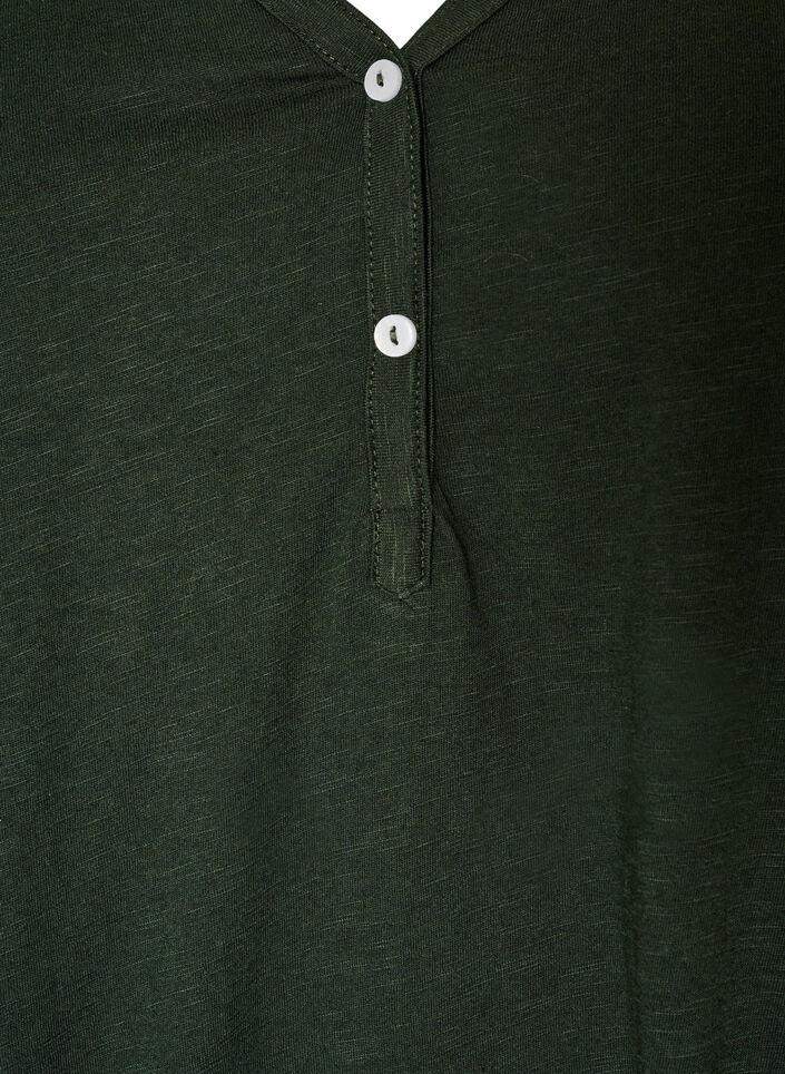 Langarmshirt mit V-Ausschnitt und Kn&ouml;pfen, Gr&uuml;n, Packshot image number 2