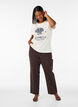 T-Shirt aus Baumwolle mit Print, Vanille, Model image number 1