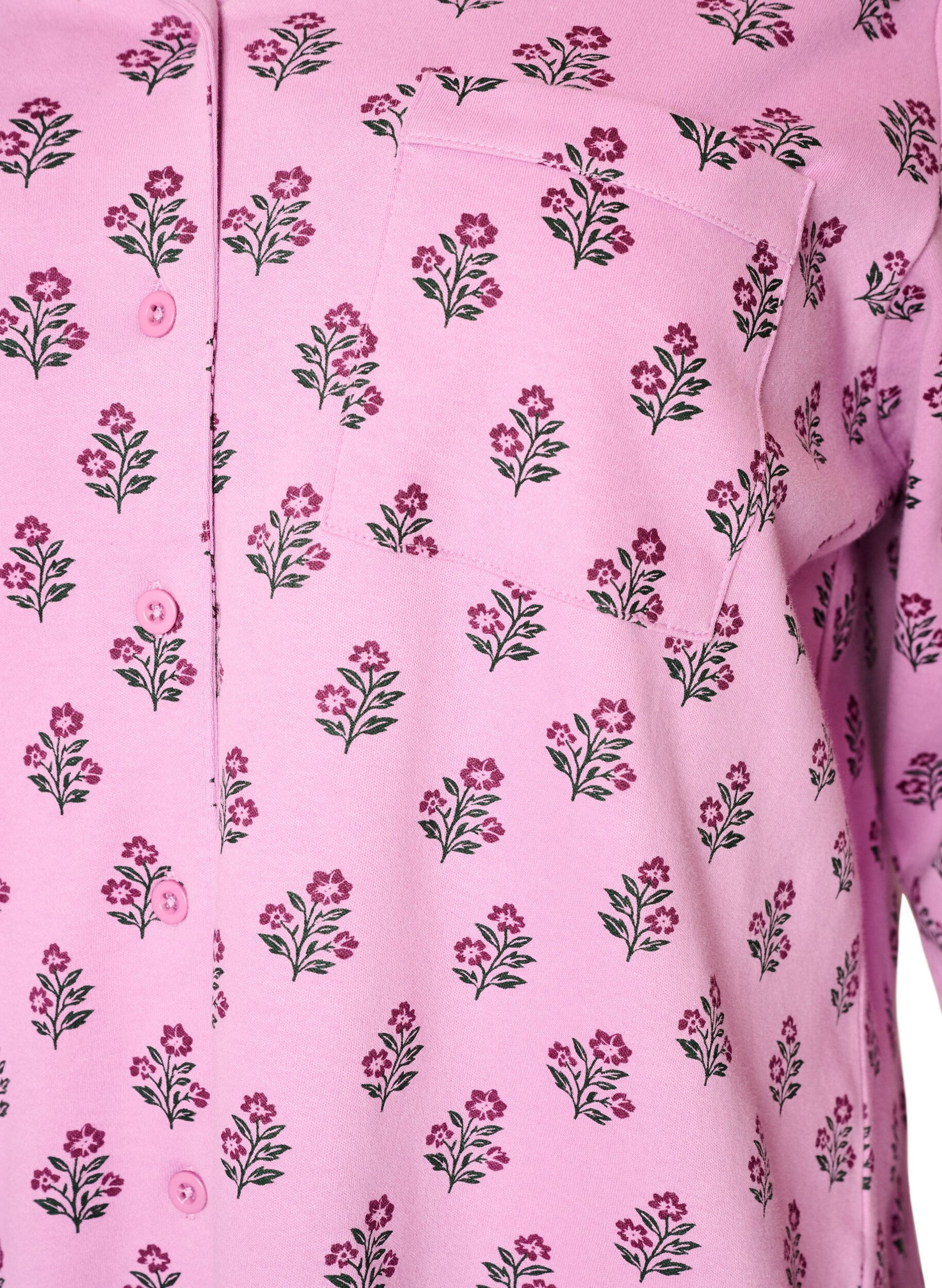 ZizziBaumwoll-Pyjamahemd mit Brusttasche, Rot, Packshot image number 2