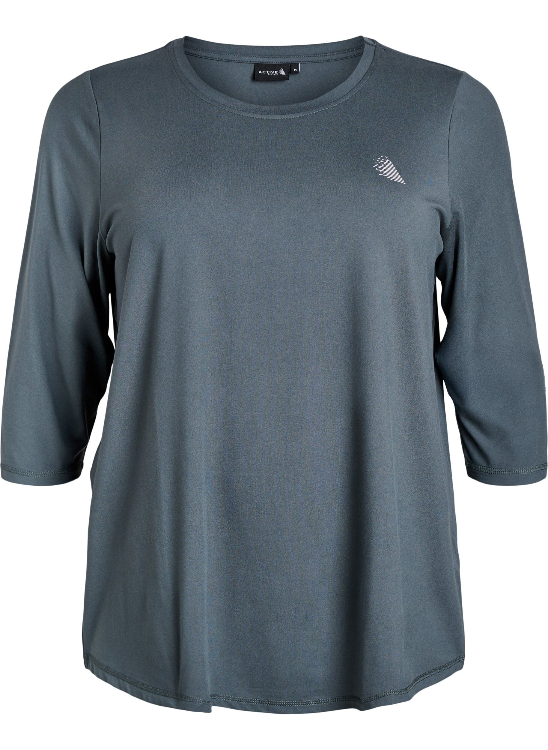 Zizzi Trainingsbluse mit 3/4 &Auml;rmeln, Grau, Packshot image number 0