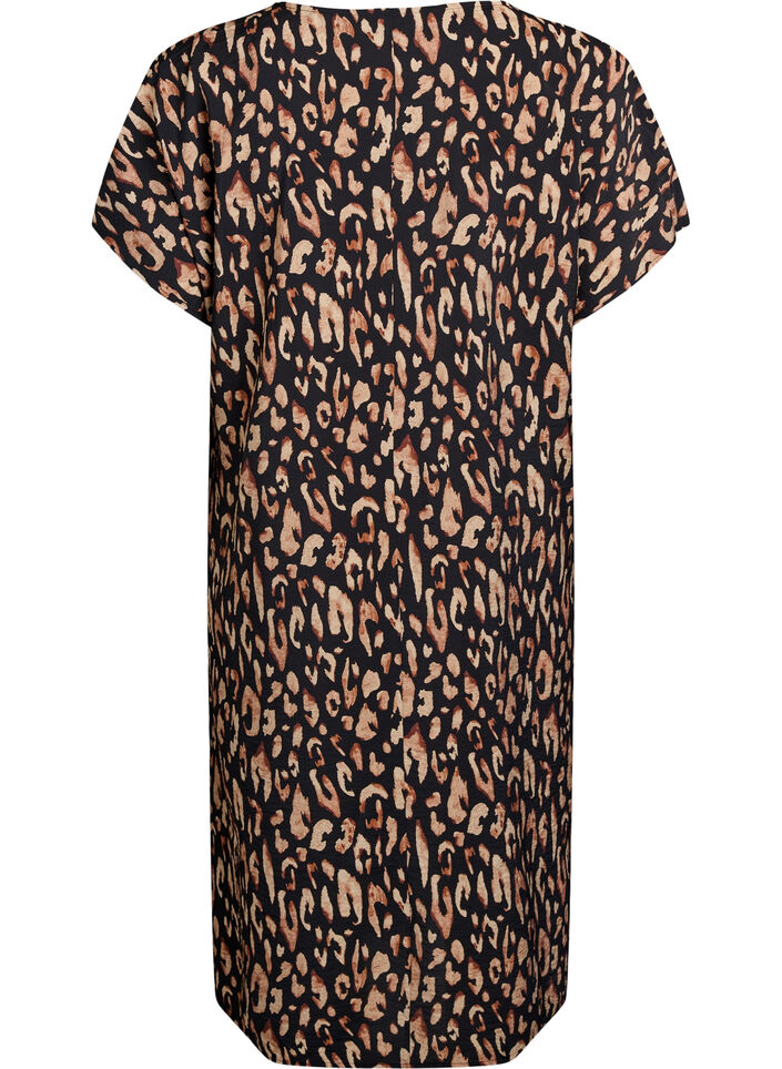 Kleid aus Viskose mit V-Ausschnitt, Schwarz, Packshot image number 1