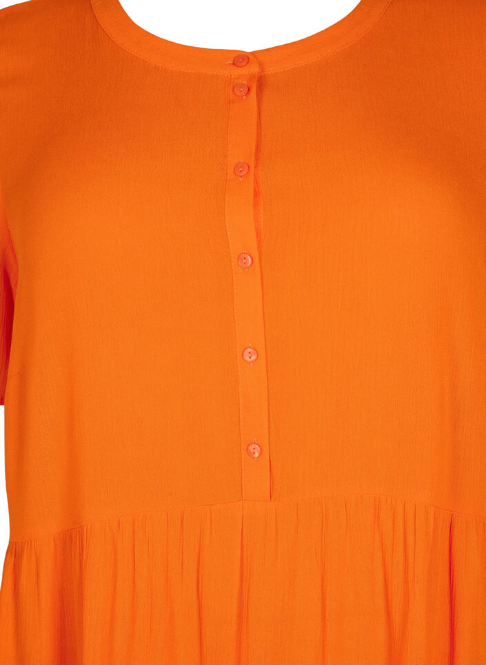 Kurzarm-Kleid aus Viskose mit A-Linie, Exuberance, Packshot image number 2