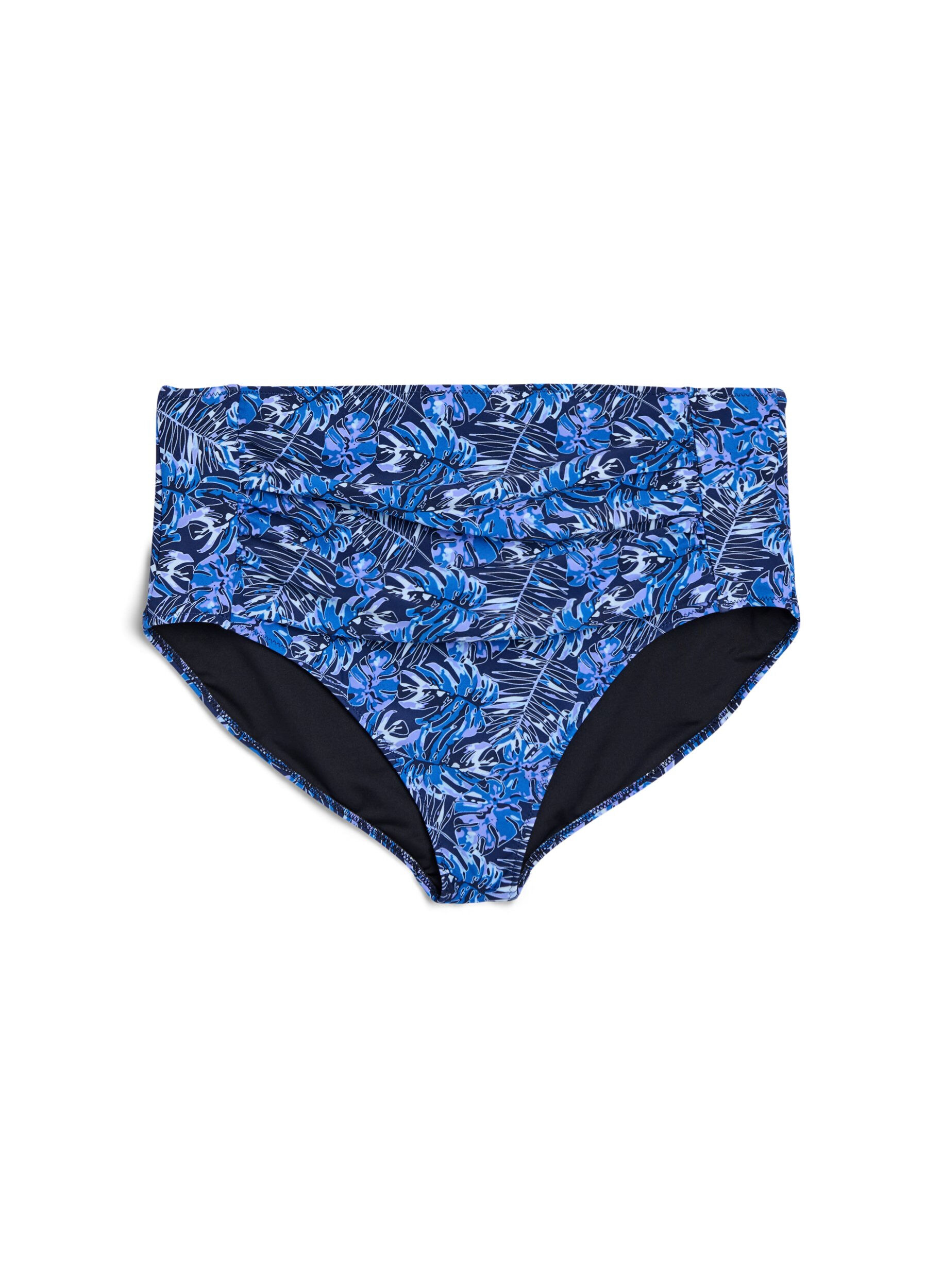 Hoch taillierte Bikinihosen mit Muster