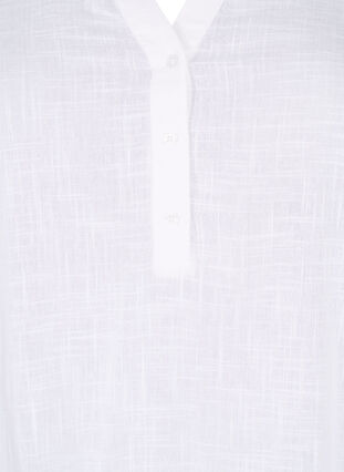 Hemdbluse aus Baumwolle mit V-Ausschnitt, Bright White, Packshot image number 2