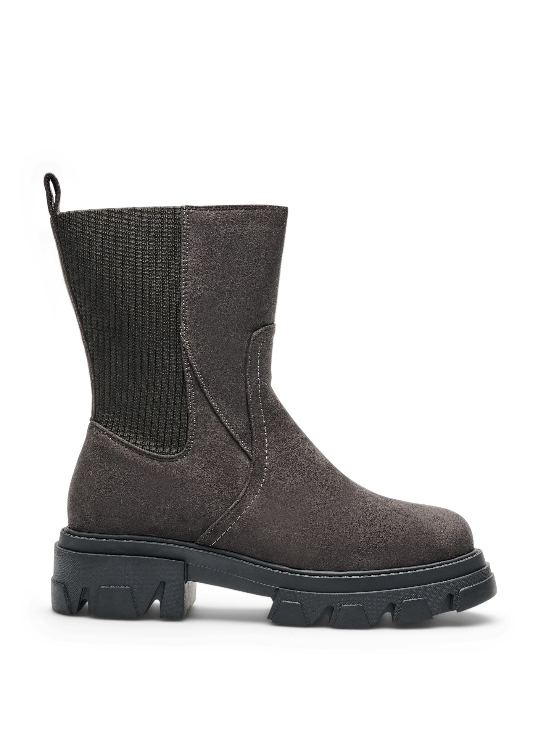Weiter Passform - Chunky-Stiefel aus Kunstwildleder