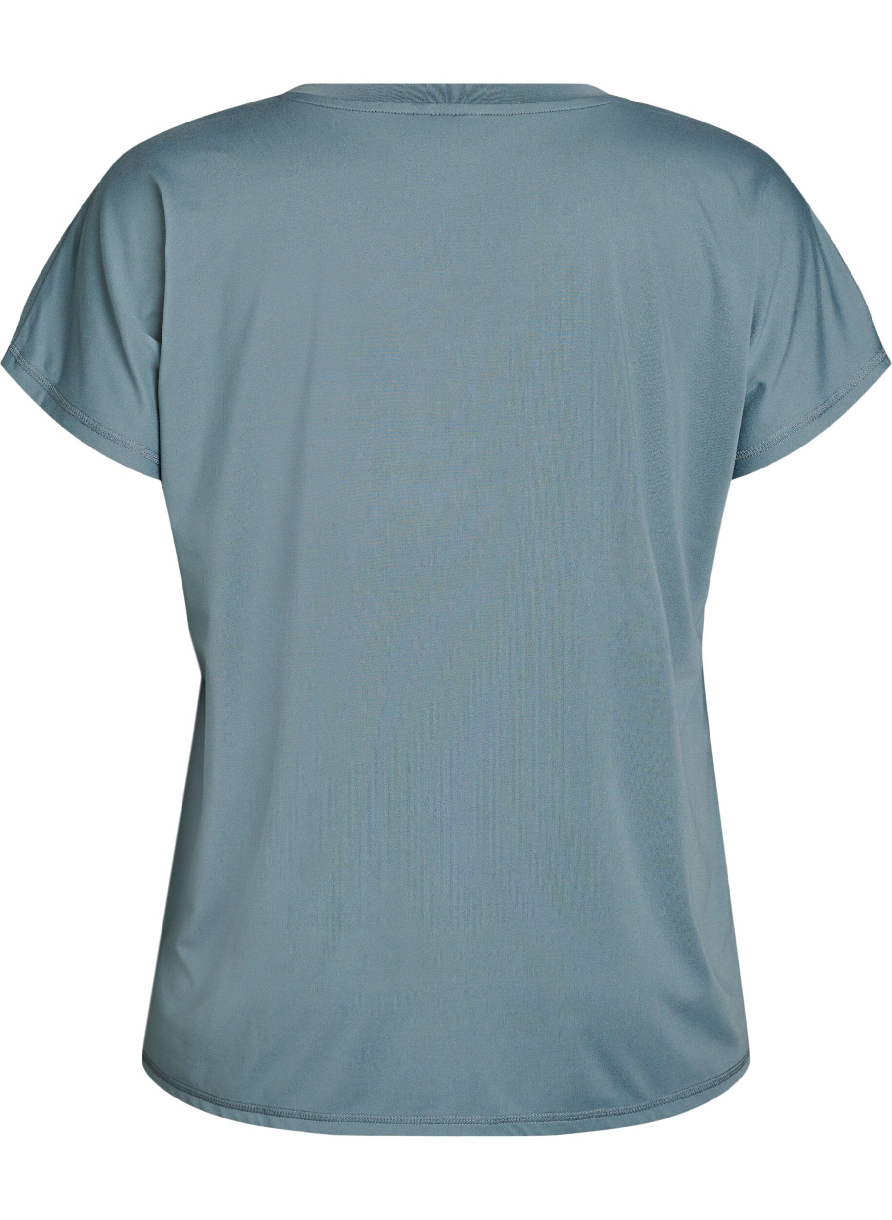 ZizziLockeres Trainings-T-Shirt mit V-Ausschnitt, Grau, Packshot image number 1