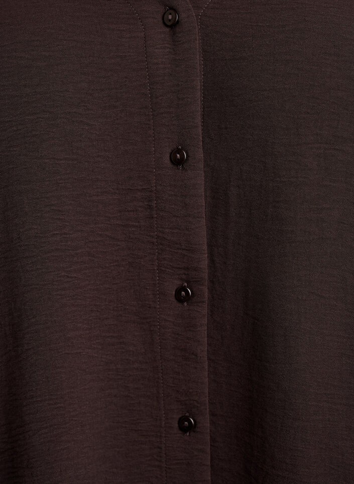 Bluse mit V-Ausschnitt und 3/4-&Auml;rmeln, Braun, Packshot image number 2