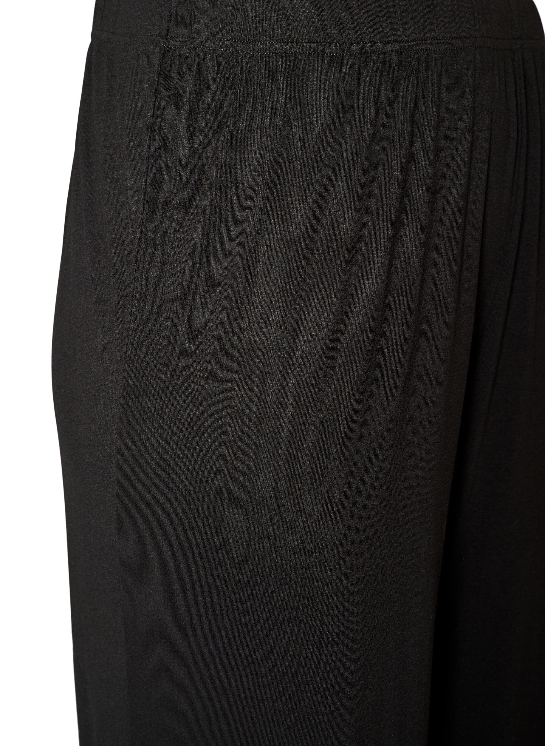 ZizziLockere Pyjamahose aus Viskose mit elastischem Bund, Schwarz, Packshot image number 2