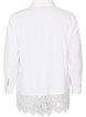 Lockere Bluse mit breiter Spitze, Wei&szlig;, Packshot image number 1