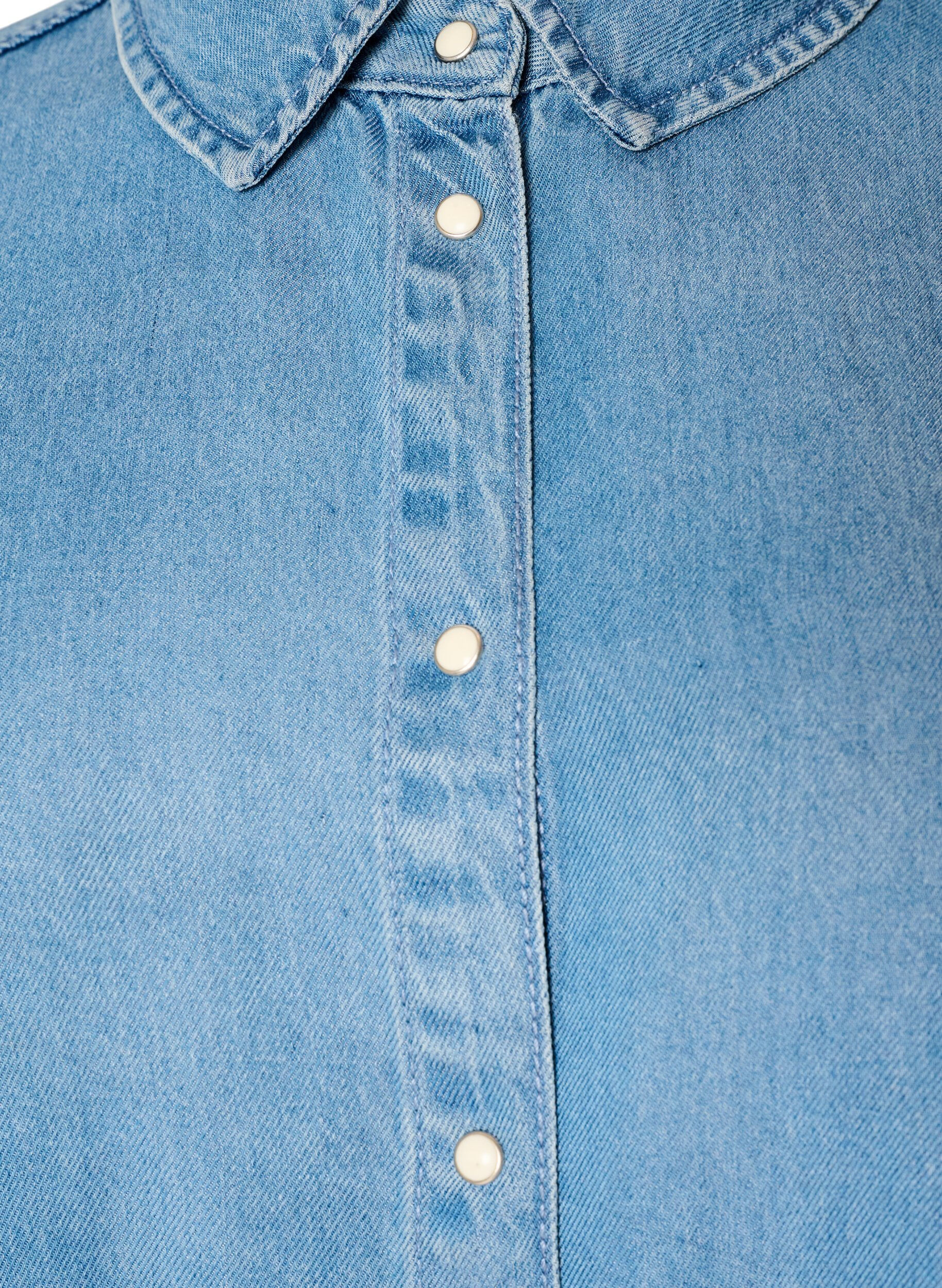 ZizziJeanshemd aus Lyocell mit Druckkn&ouml;pfen, Blau, Packshot image number 2