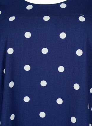 Kurzärmliges Baumwollkleid mit Blumenaufdruck, Medieval Blue DOT, Packshot image number 2