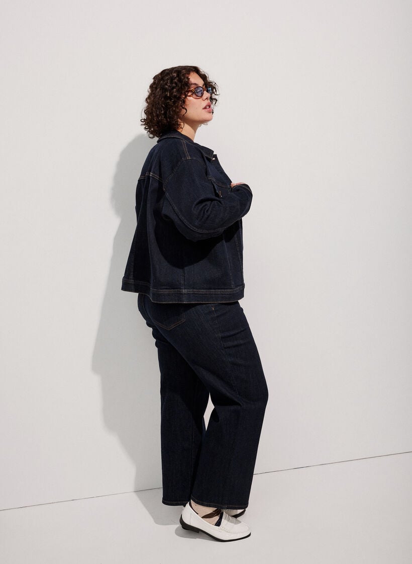 Klassische Jeansjacke mit Kontrastn&auml;hten, Blau, Image image number 0