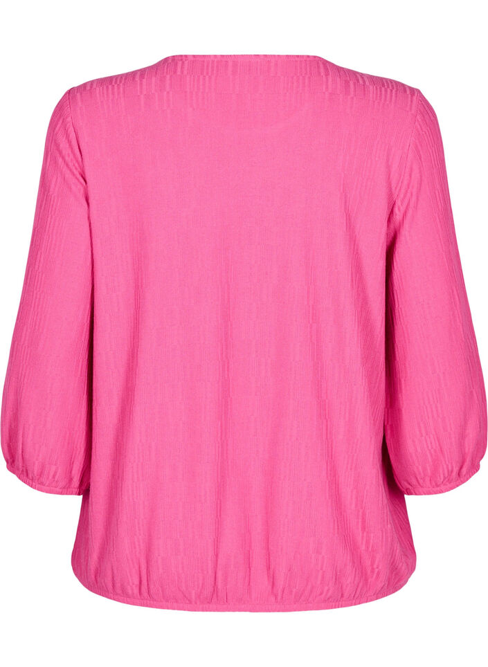 Bluse mit Struktur und 3/4-&Auml;rmeln, Rot, Packshot image number 1