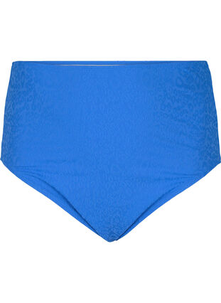 Bikini-Slip mit Leopardstruktur und hohem Bund, Palace Blue, Packshot image number 0